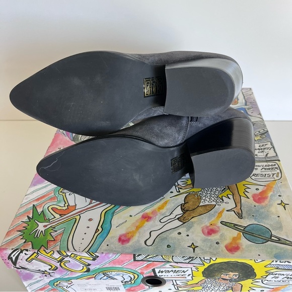 Jeffrey Campbell Women’s Sullivan Dark Grey Oiled Suede Zip Up Booties - Picture 7 of 8